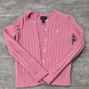Polo by Ralph Lauren Pink Cable Cardigan Girl M (8-10)
